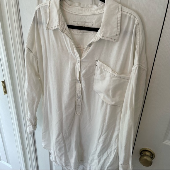 Free People We The Free Smock Oxford Shirt Tunic Dress - Picture 10 of 13